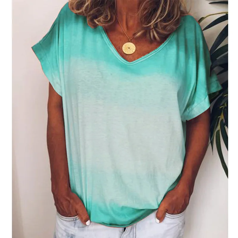 Женские футболки с радужной графикой летние топы градиентом и принтом больших