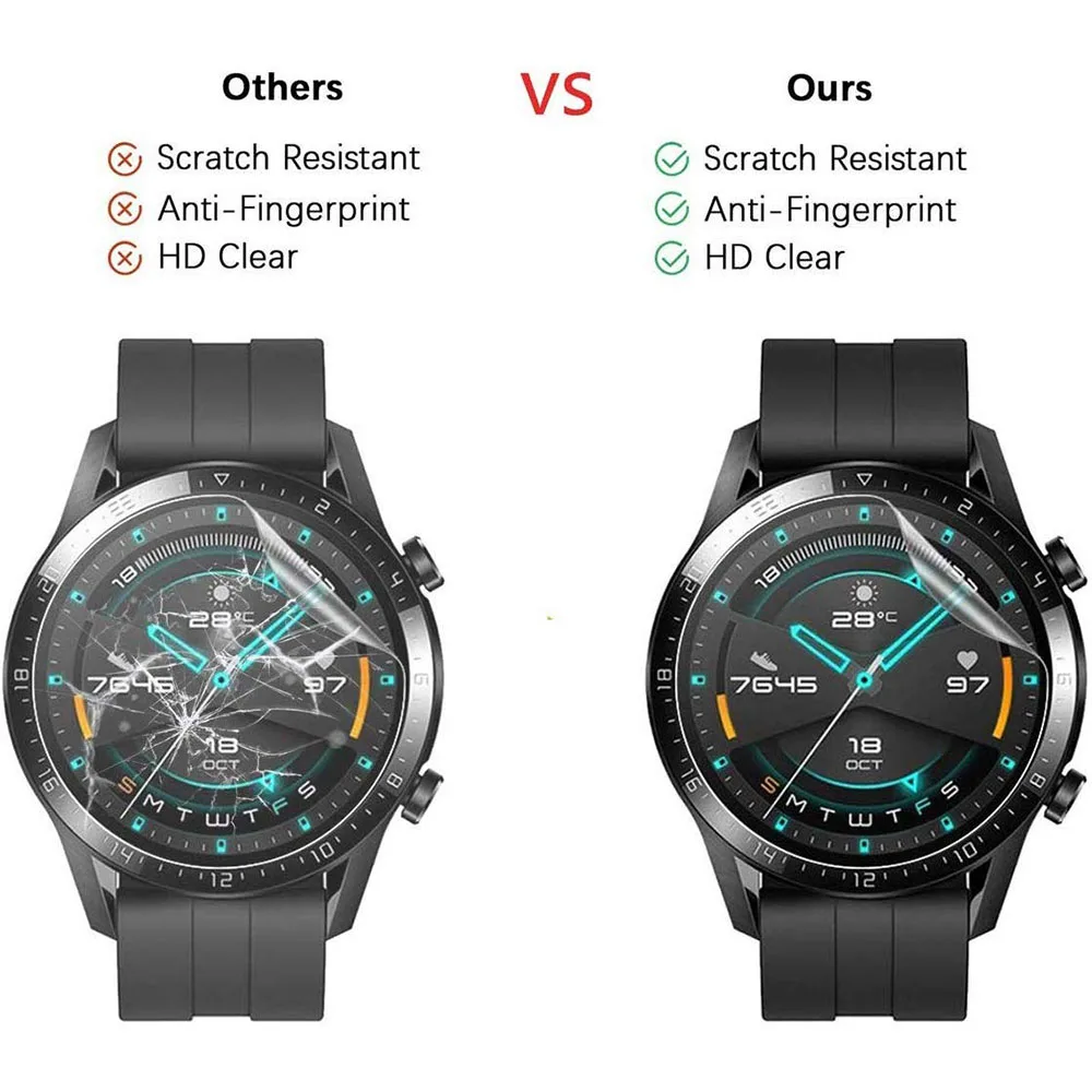 

3PC Ultrathin HD Film Transparent Screen Protector For Huawei Watch GT2 46mm Screen Protection Film GT Active 46mm