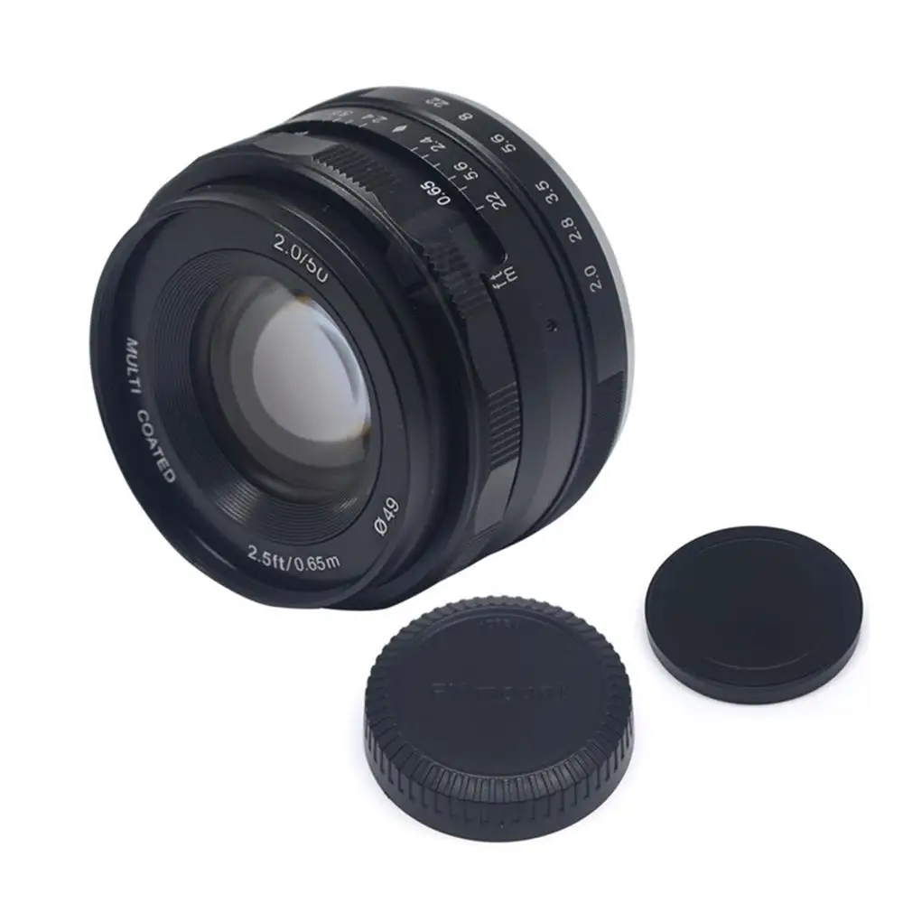 Meike 50 мм F2.0 объектив с широкой диафрагмой и ручной фокусировкой APS C для Canon EF M/для