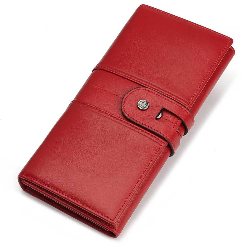 

Women RFID Long Wallet Phone Card Leather Holder Checkbook Organizer Coin Purse Fashion Carrier Holster Carrying Case Portable S