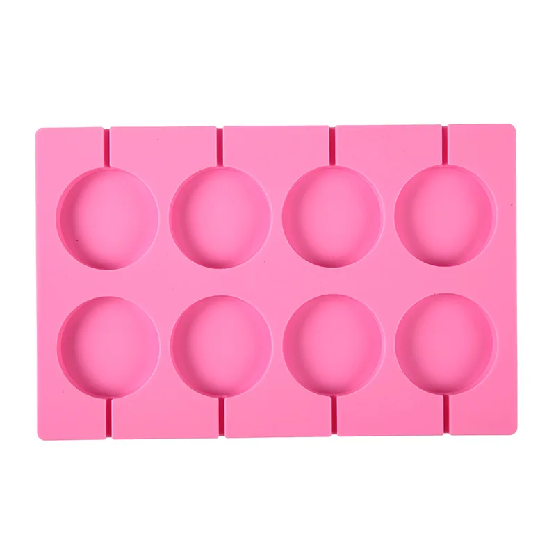 

8-Cavity Round Silicone Lollipop Mold Homemade Jelly Candy Cake Mould Chocolate Cookies Maker DIY Pastry Baking Decorating Tools