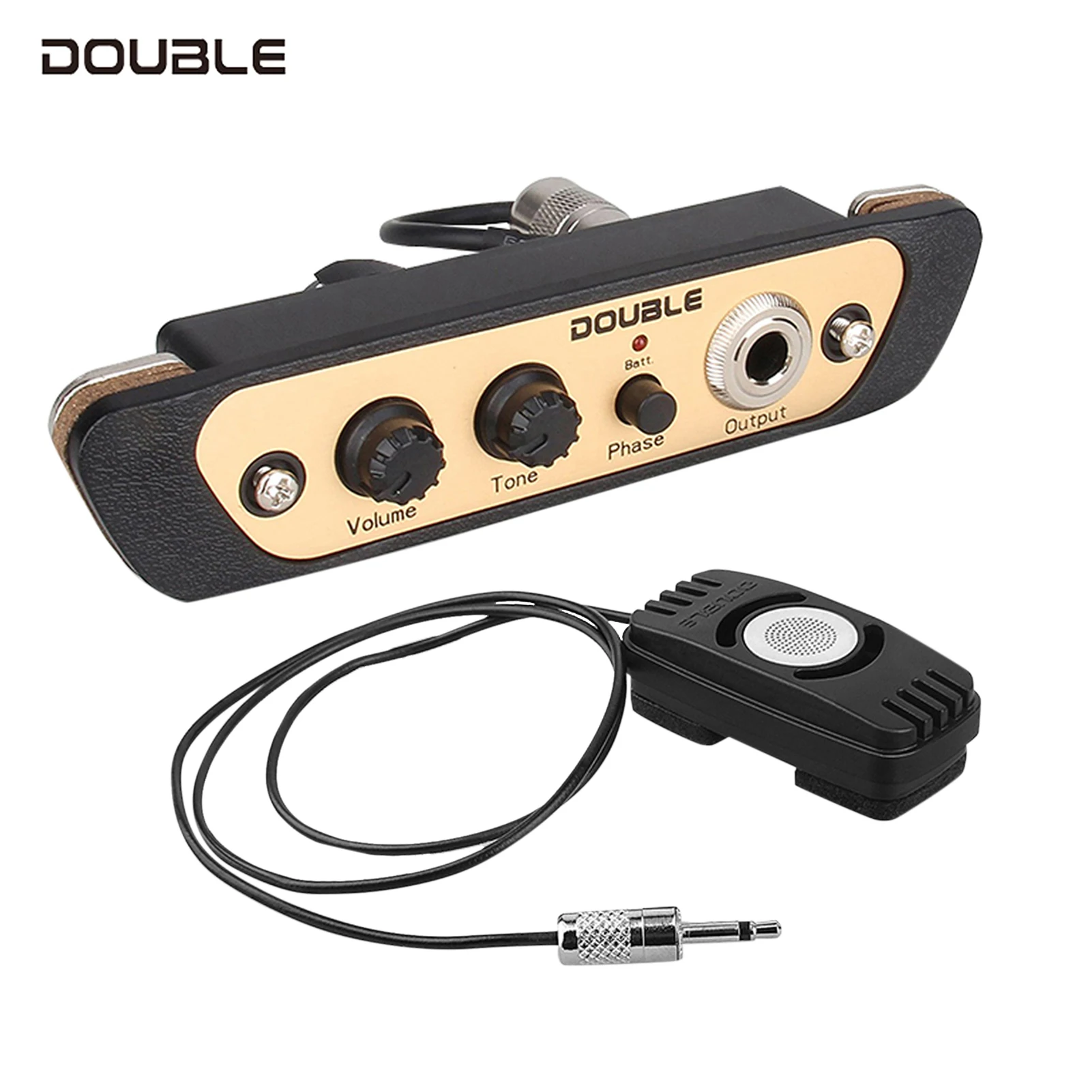 

DOUBLE CJ01L Cajon Box Drum Preamp Pickup Musical Instrument Pickup with Mic 1/4 Inch Jack