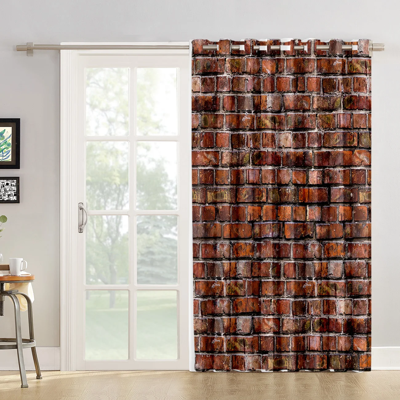 Трещины в каменной кирпичной стене Ретро Красный камень обои оконные обработки