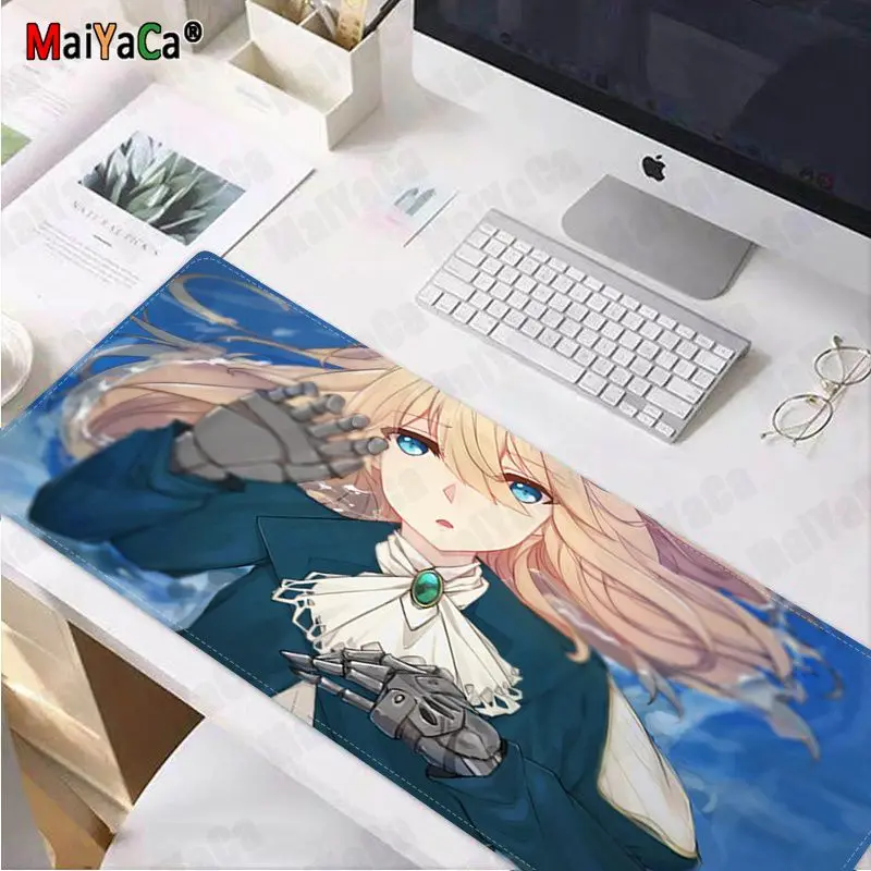 

violet evergarden High Quality Natural Rubber Gaming mousepad Desk Mat Size for Mouse Keyboards Mat Mousepad for boyfriend Gift