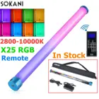 В наличии! Двухцветный светодиодный RGB-светильник SOKANI X25, портативная ручная трубчатая лампа CTT для фотосъемки, беспроводная лампа с дистанционным управлением
