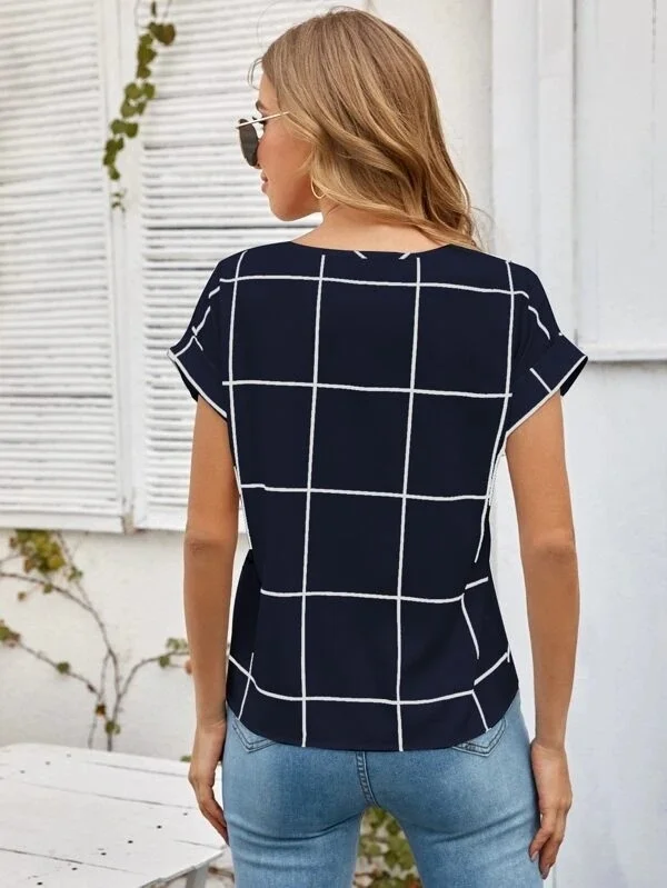 

Summer Women's Plaid Printed Short Sleeve T-shirt Harajuku Casual Short Sleeve New Arrival
