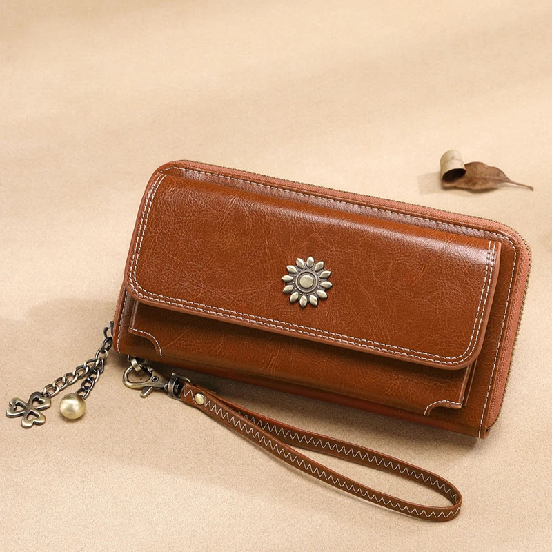 Женские кошельки из натуральной кожи SOUTH GOOSE женский длинный клатч для