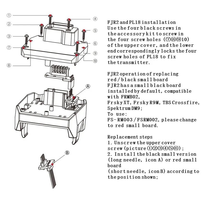 Стандартный интерфейс Flysky FJR2 адаптер для модуля JR Φ FRM302 TBS Crossfire 915 Frsky R9M XJT DM9