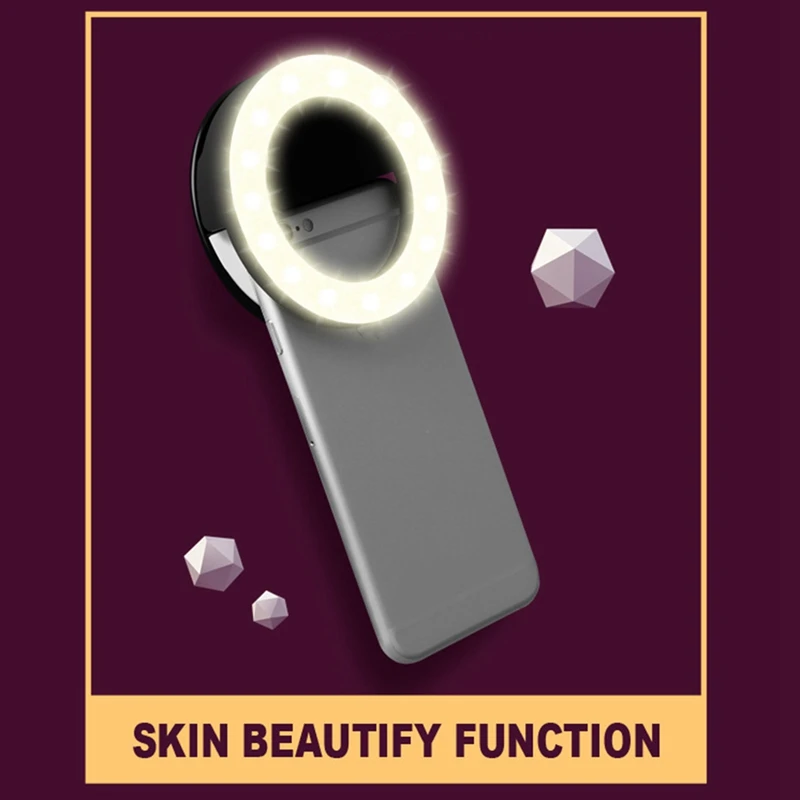 

Mobile Phone Selfie Ring Light USB Charge Portable Flash LED Camera Skin Beauty Photography Circle For iPhone Huawei