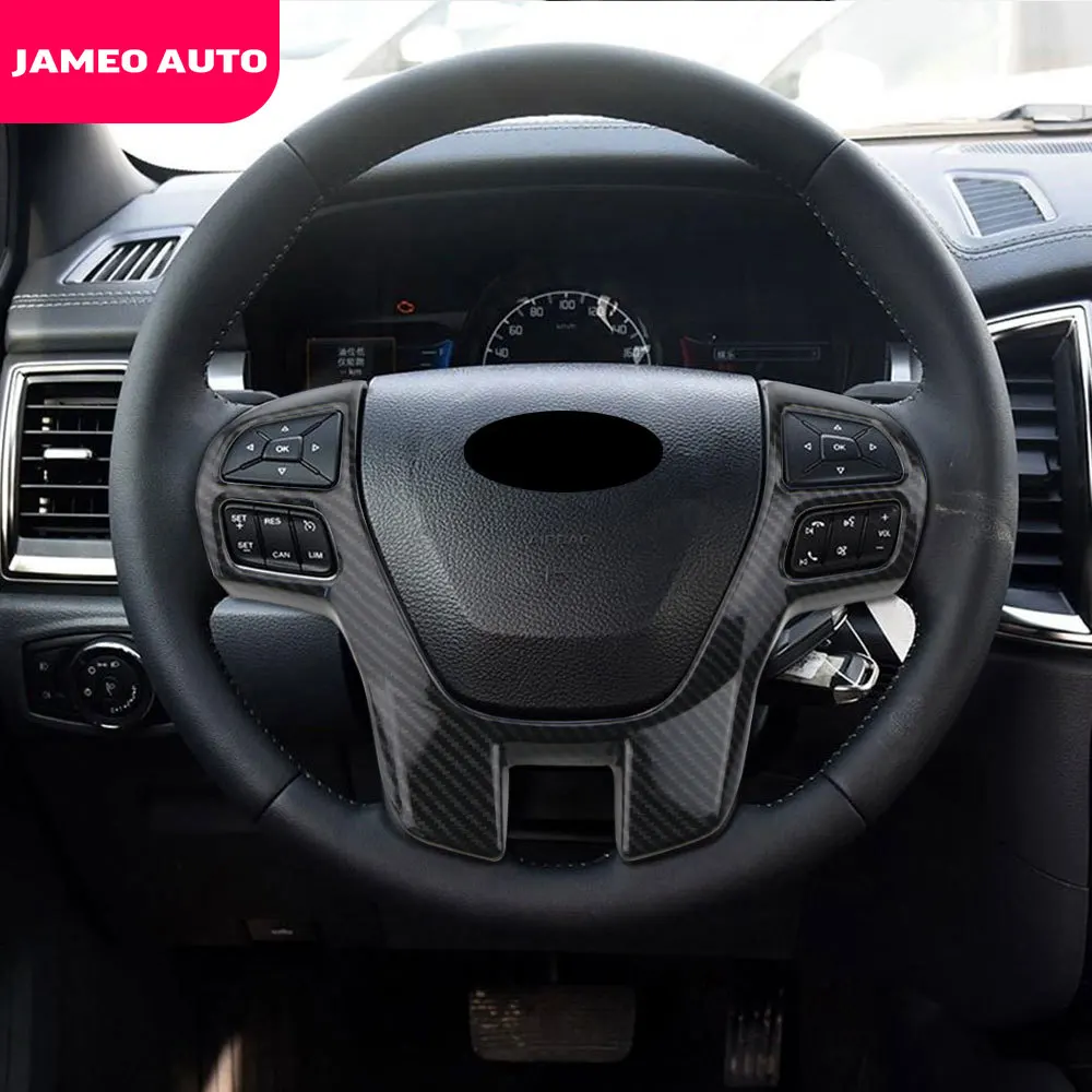 

Автомобильная декоративная крышка рулевого колеса Jameo, декоративные наклейки для Ford Everest Explorer ручной работы Ranger 2015-2019, аксессуары