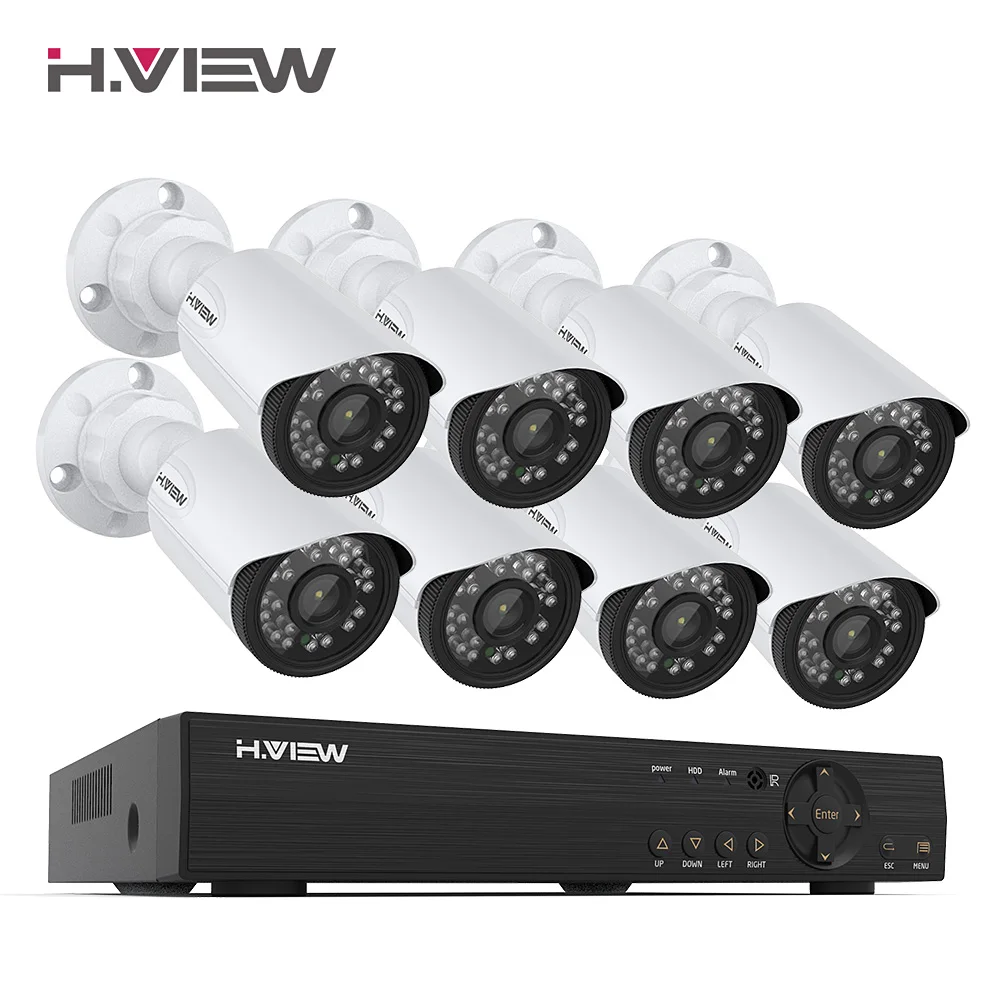 H.View 8CH CCTV система 1080P HDMI AHD DVR 8 шт. 2.0MP уличная инфракрасная камера видеонаблюдения
