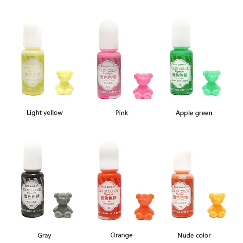 

W3JD 9 Pcs/set Solid Color Resin Dye Epoxy UV Coloring Pigment DIY Handmade Craft Art Set Jewelry Making Filler