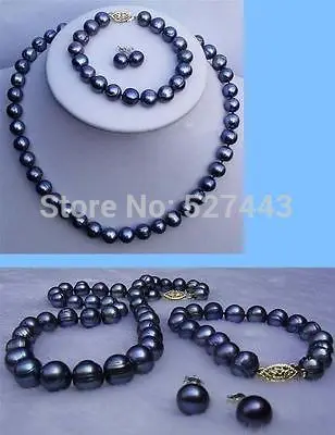 Оптовая продажа 8-9 мм настоящий черный Akoya культивированный жемчуг