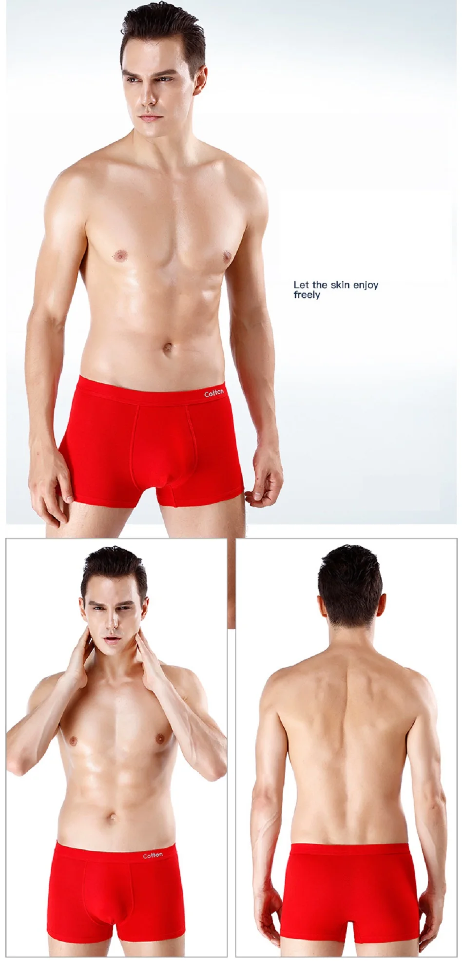 AAA хлопковые мужские трусы боксеры мужские хлопковые Para Hombre u-образные боксеры со средней талией однотонное нижнее белье для мужчин s Calsones Homme Bielizna