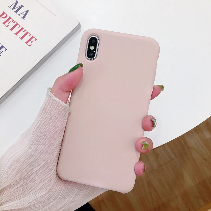 Pink sand Жидкий силиконовый чехол для iPhone 7, 8, 6, 6s Plus, устойчивый к царапинам, защитный чехол для iPhone 11 Pro Max XR X XS Max, чехол - Цвет: Pink sand