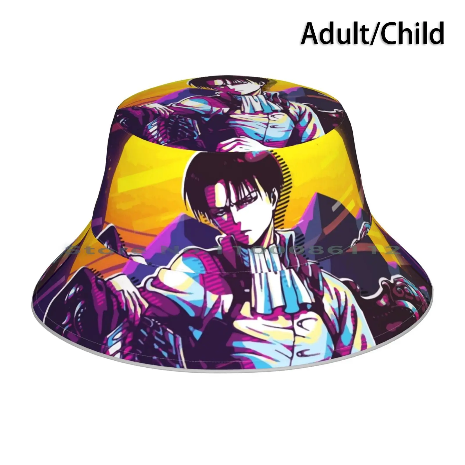 Captain Aot Anime Manga Posters Wall Art Weeb Weeaboo Bucket Hat Sun Cap Attack On Titan Aot Captain Levi Foldable Outdoor