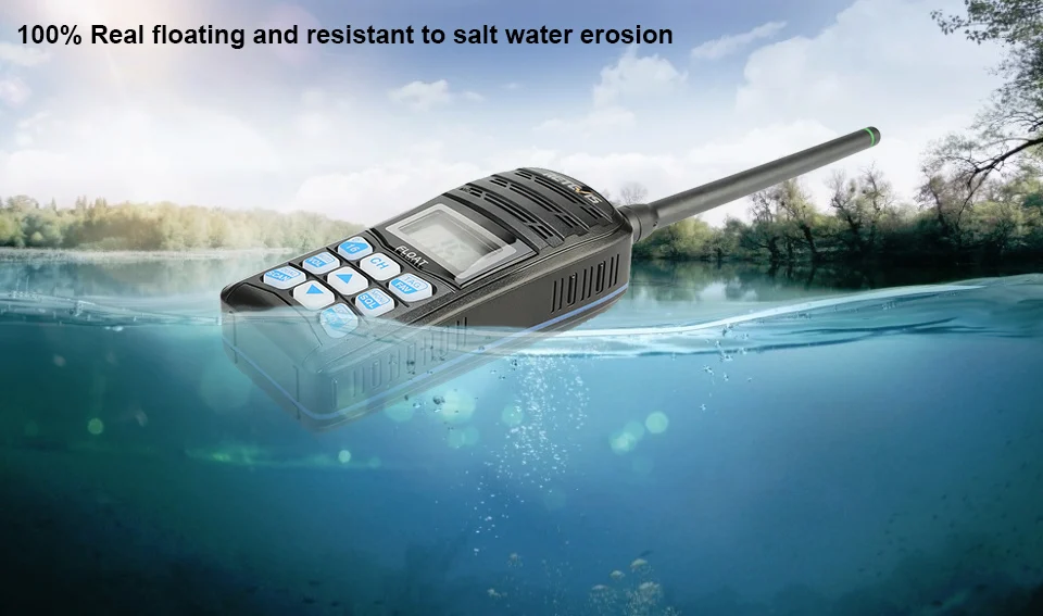 RETEVIS RT55 профессиональная морская радиостанция диапазона VHF поплавок Walkie Talkie Водонепроницаемый двухстороннее радио NOAA оповещение о погоде 5 Вт Морской VHF радио