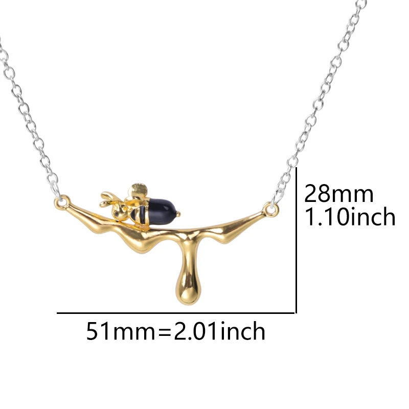 

Vintage Enamel Cute Animal Honey Bee Pendant Chain Link Necklace For Women Men Clavicle Choker Wedding Gift Jewelry Making