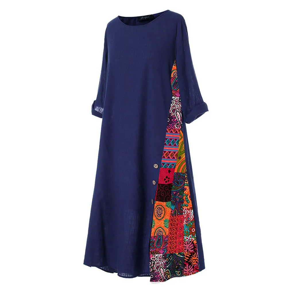 Женское платье большого размера летнее элегантное свободное женское