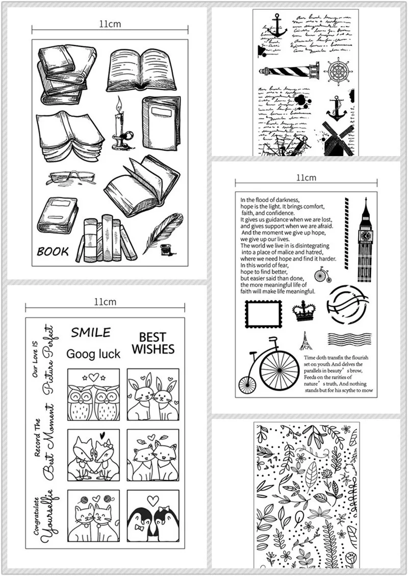 Штамп лес эльф олень цветы Drcor силиконовый прозрачный трафарет для скрапбукинга