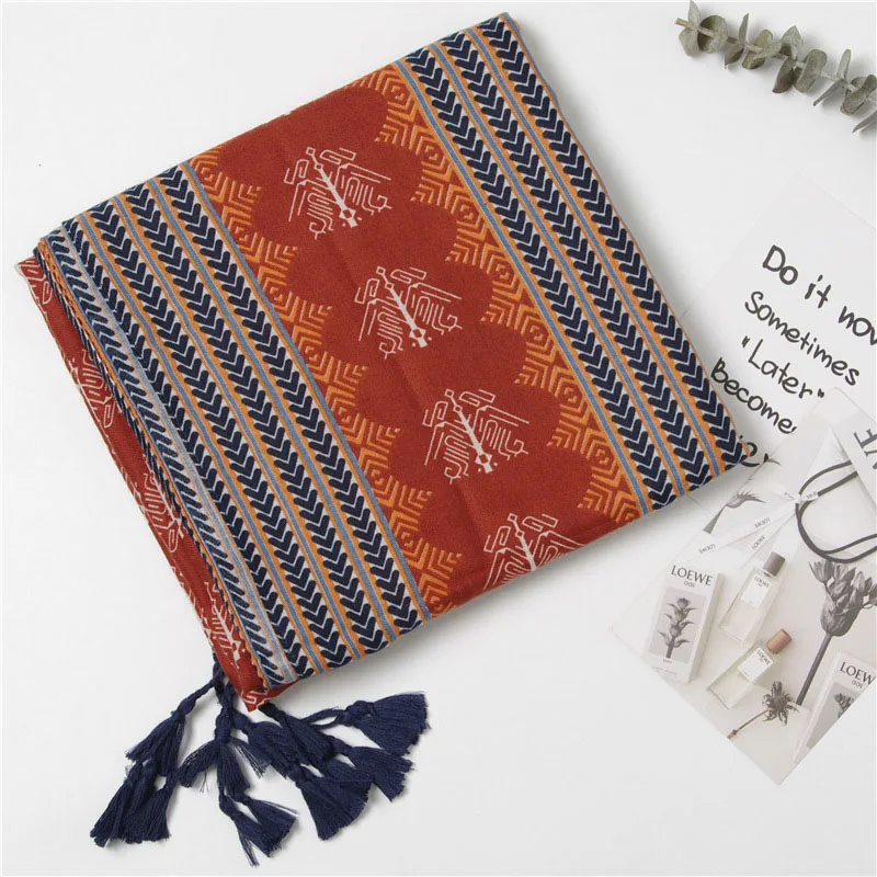 Женская Пляжная накидка с геометрическим принтом кафтан кисточками Пляжное