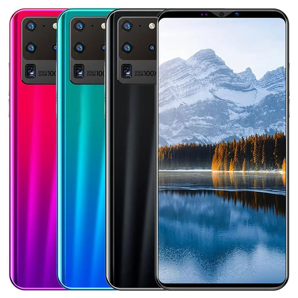 

S20 Pro Smartphone 5.8 Inch Screen Smartphone 512M+4G Android Smartphone 3D Glass Plated Back Cover Black