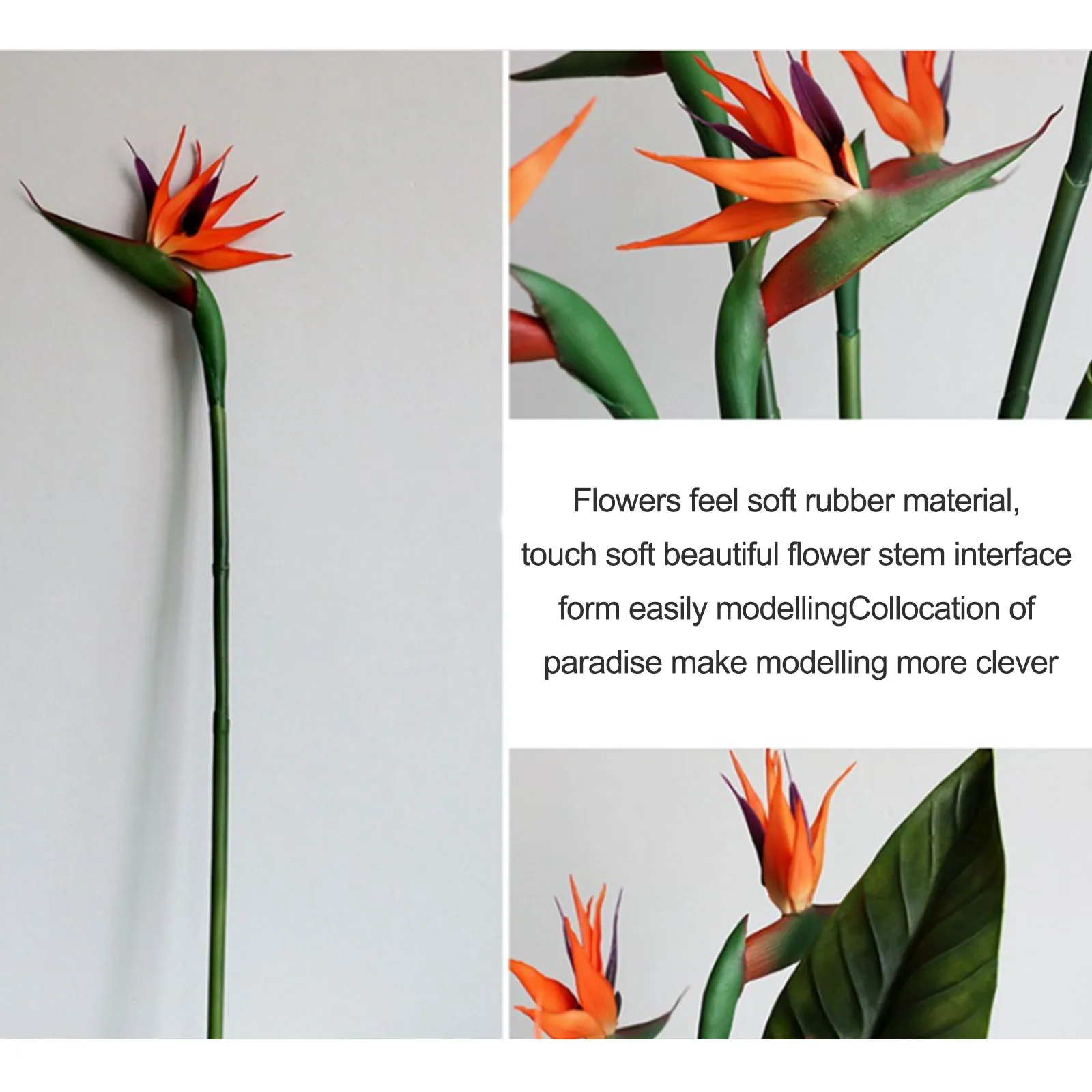

Artificial Single Branch Strelitzia Reginae Flower Soft Rubber Simulation Plants Wedding Gift Home Decoration