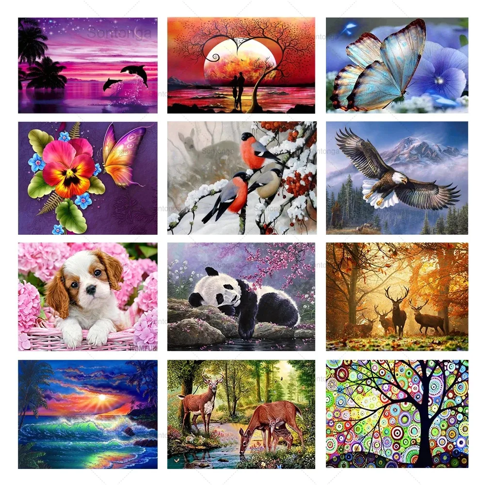 

Sontonga 5D Diy Cartoon Diamond Painting Kit Full Round Drill Diamond Embroidery Mosaic Cross Stitch Home Decoration Gift