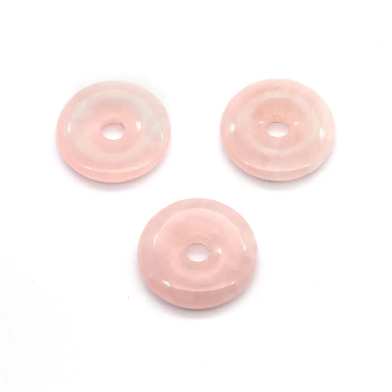 

30mm Natural Stone Rose Quartz Green Aventurine Donut Pendant Jewelry Making Accessories 1 Pcs