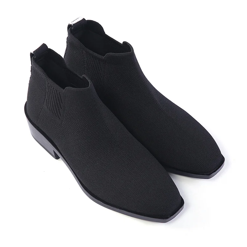 

Spring and Autumn New Trendy All-match Thick Heel Women's Boots Breathable Non-slip Wear-resistant Comfortable Outing Shoes