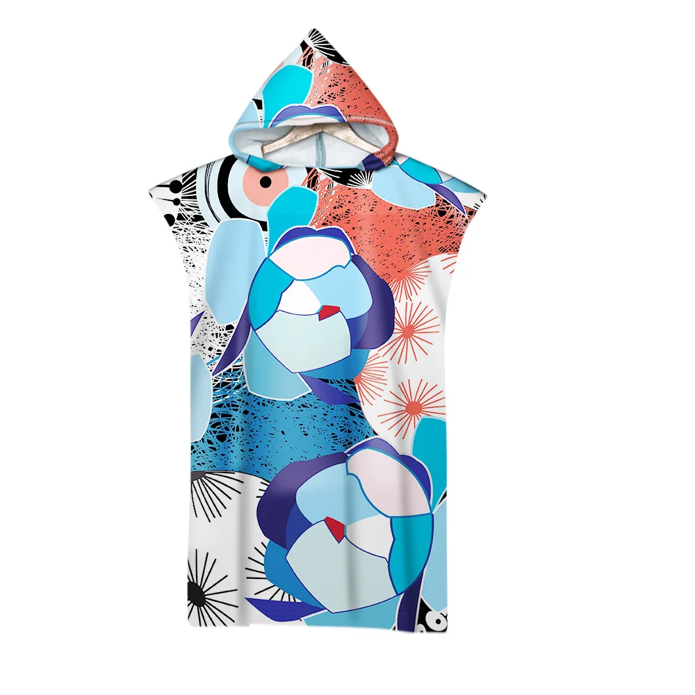 Irisbell Крутое летнее пляжное полотенце с капюшоном быстросохнущее для плавания