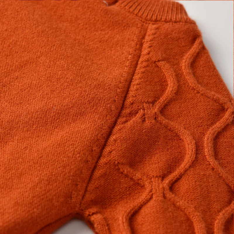 Осенне зимний свитер для маленьких девочек мягкий хлопковый детский вязаный
