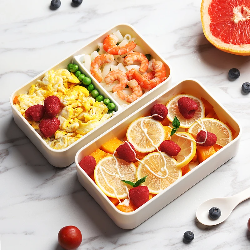 Микроволновый двухслойный Ланч-бокс 1200 мл деревянный салат Bento Box BPA Free