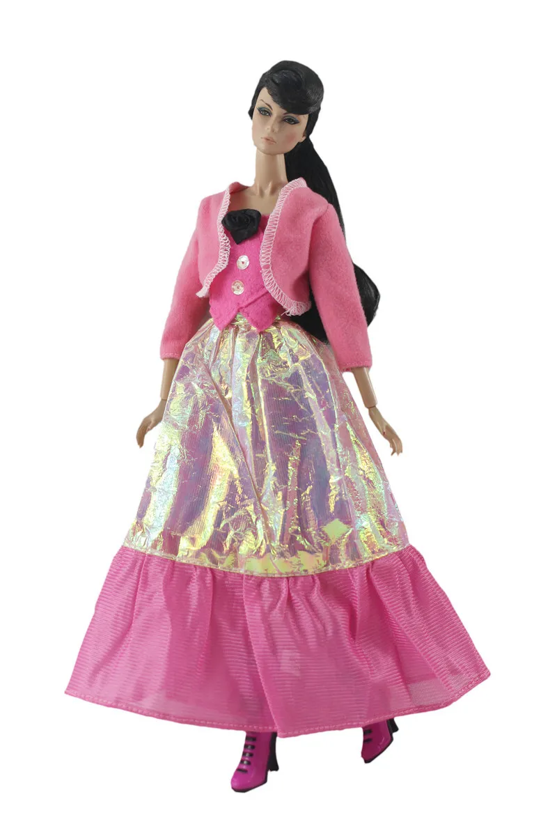 

Fashion Design Pink Dress Outfit Suit Sets for Barbie BJD FR SD Doll Clothes Role Play Accessories Toys for Girl