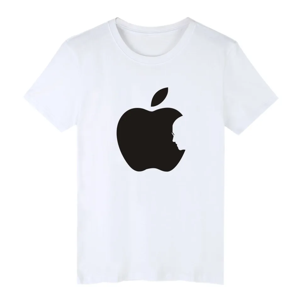 Apple 4 цвета хлопковая Футболка Забавный дизайн моды принт футболка мужская и