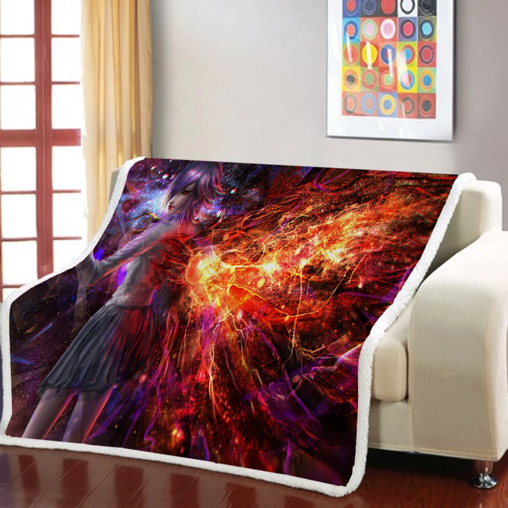 Токийский Гуль шерпа одеяло комикс мультфильм плед анимация утяжеленное диван