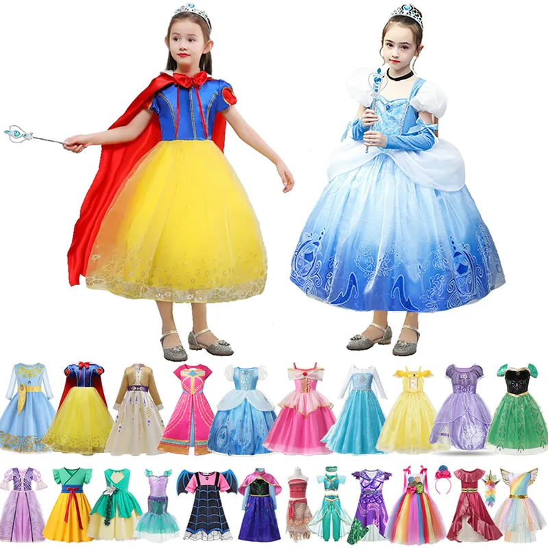 

Snow White Princess Dress For Girls Rella Fluffy Ball Gown Kids Elsa And Anna Games Costumes Unicorn Party Clothes