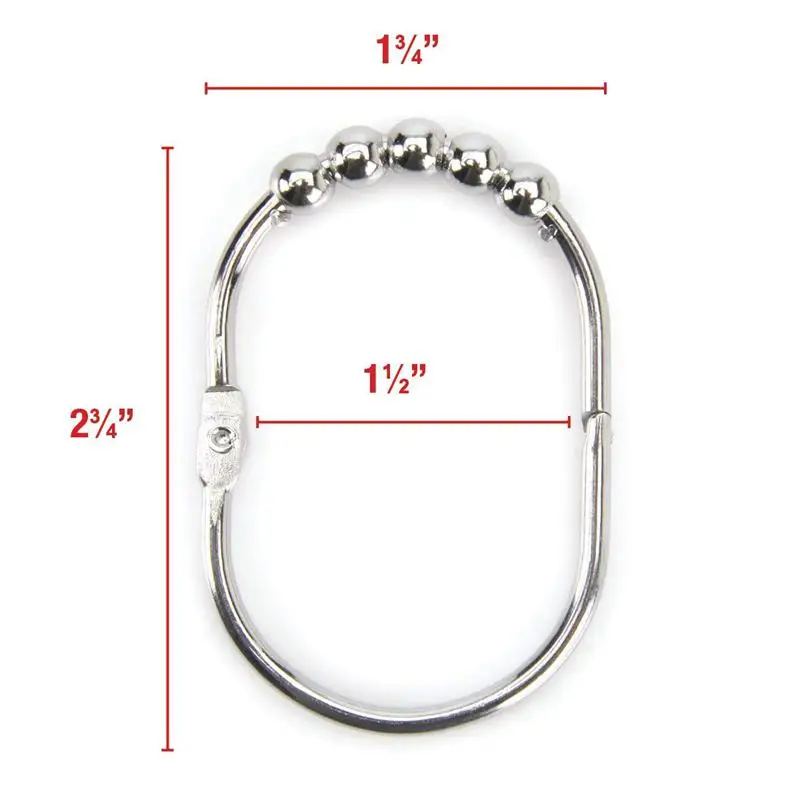 Набор колец/крючков для штор душа декоративная полированная хромированная