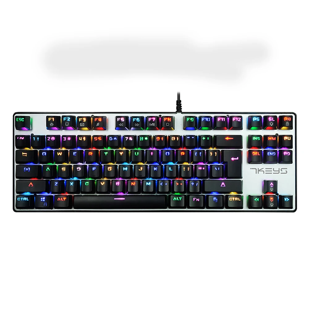 RGB Mechanical Keyboard Metal Wired Colorful Backlit Anti-ghosting 87 Keys Blue Switch Gaming Keyboards For Desktop Laptop | Компьютеры и