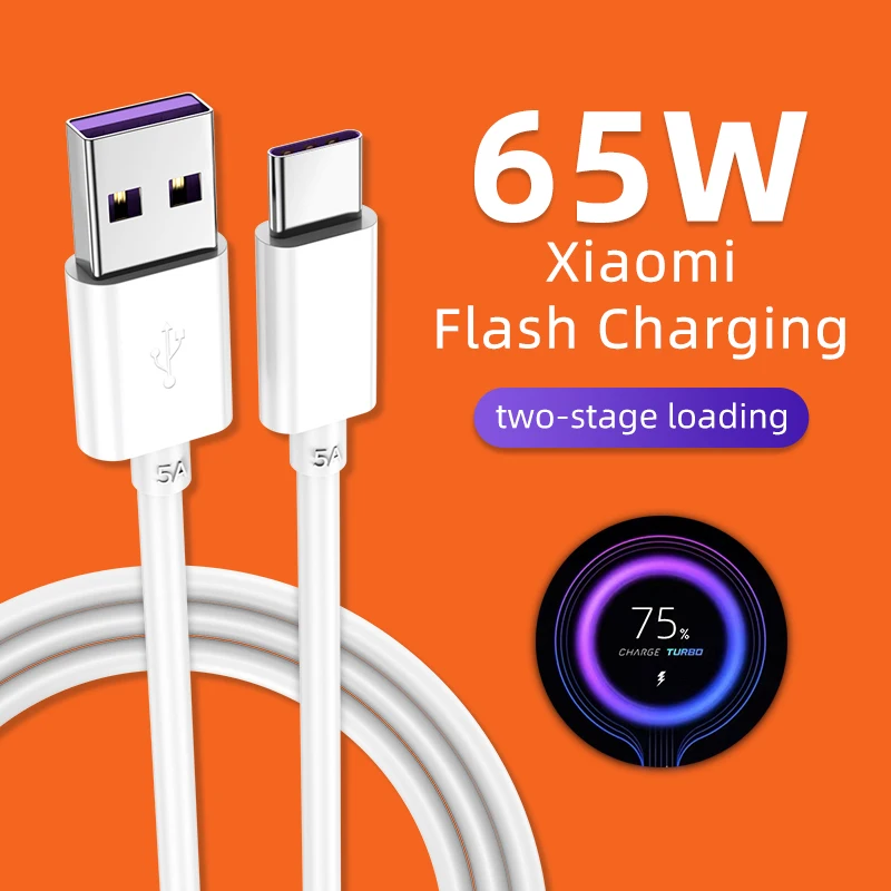 2Pcs 5A Fast Charging Type C Cable Charger Usb For Xiaomi Redmi Android Mobile Phone Accessories USB | Мобильные телефоны и