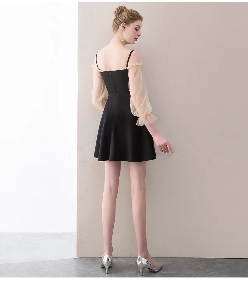 Платье с коротким рукавом черное белое кружевное 2019 | Свадьбы и торжества