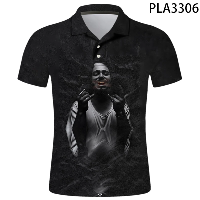 

Рубашка-поло мужская с коротким рукавом, модная уличная одежда с 3D-принтом, лето