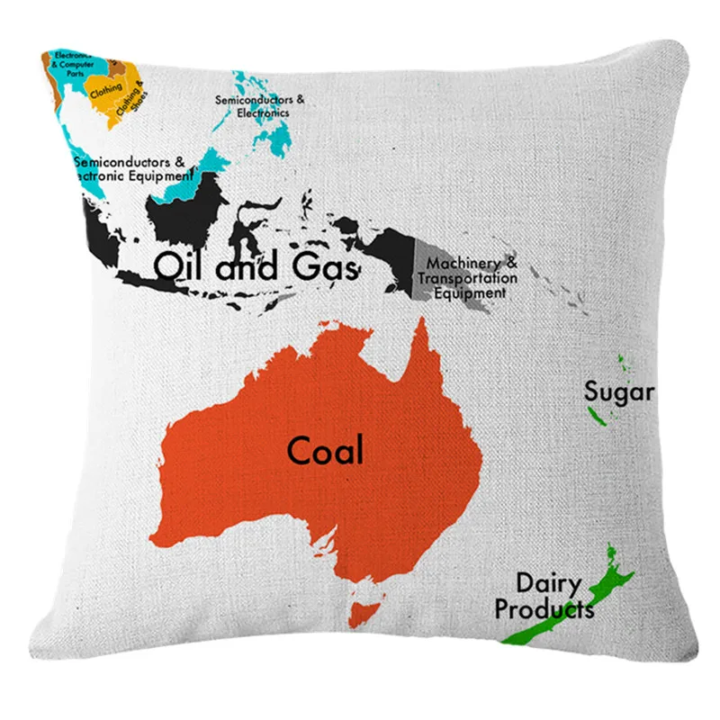 Высококачественная подушка для сиденья без основной карты мира декоративные