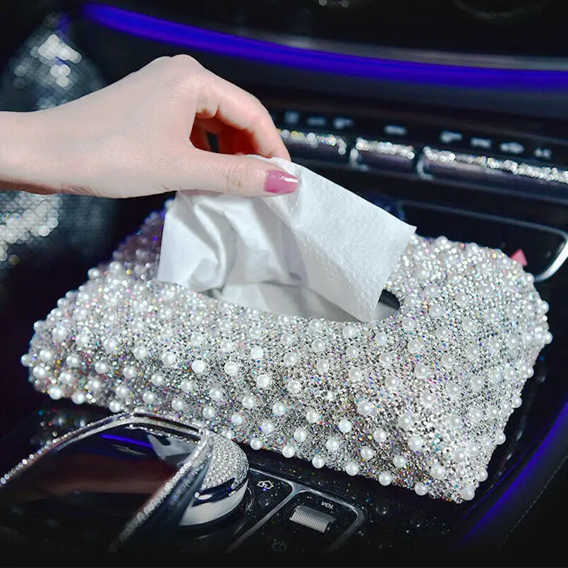 Модный женский Блестящий бриллиантовый + жемчужный Чехол для автомобильного