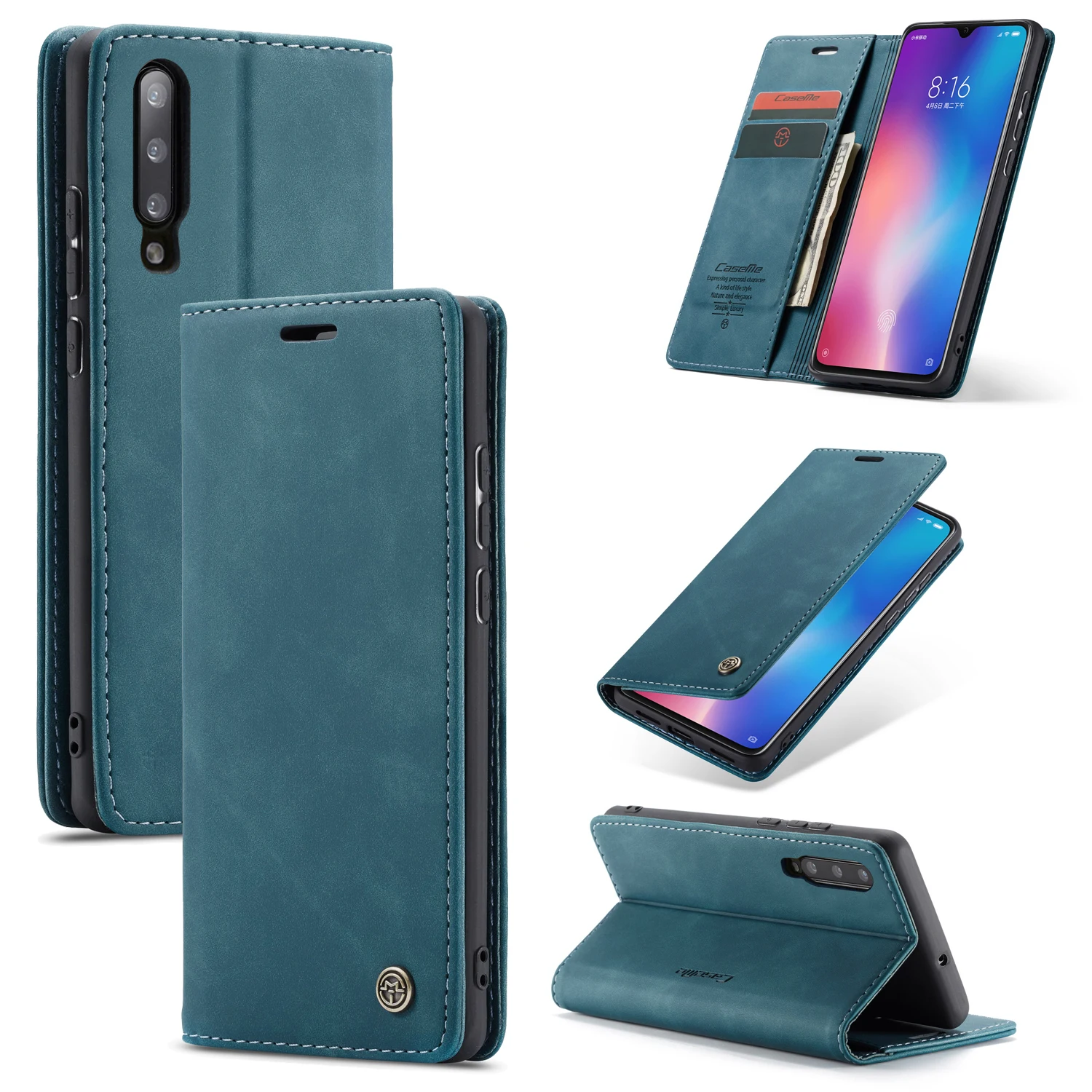 Кожаный чехол CaseMe Filp для Xiaomi Mi 9 9t чехлы кошелек дизайн карт винтажный Чехол