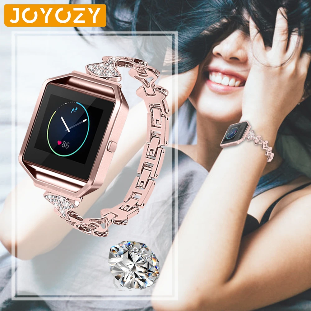 Joyozy Высокое качество Алмазный Инкрустированный удобный для fitbit blaze часы ремешок