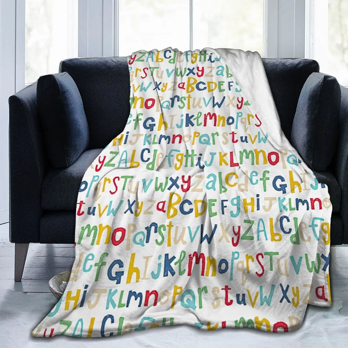 

Letter blanket bed sofa air conditioning Pajama bed sheet throwing bed sheet children's gift Blanket Sofa Bed gift