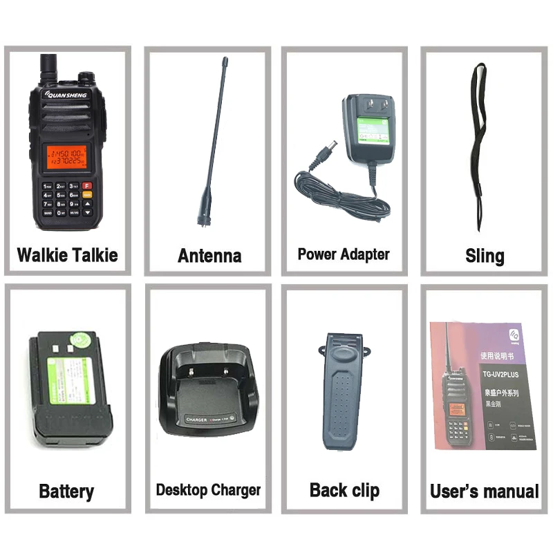 Новый QuanSheng TG UV2 плюс 10W Talkie “иди и болтай Walkie с большим радиусом 10км 4000 мАч радио