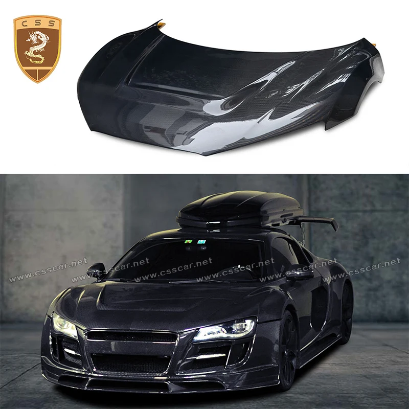 

Real Carbon Fiber Front hood Boot for Audi R8 Spyder GT V8 V10 2 Style