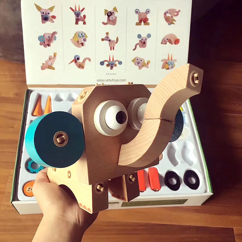 Деревянные различные милые серии домашних животных головоломки Дети DIY